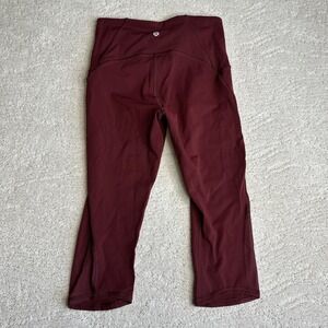 Women's Lululemon Size 6‎ Train Times Crop 17" Leggings Running Gym Athletic